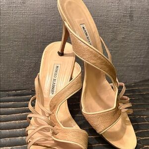Manolo Blahnik Beige Strappy Heel
